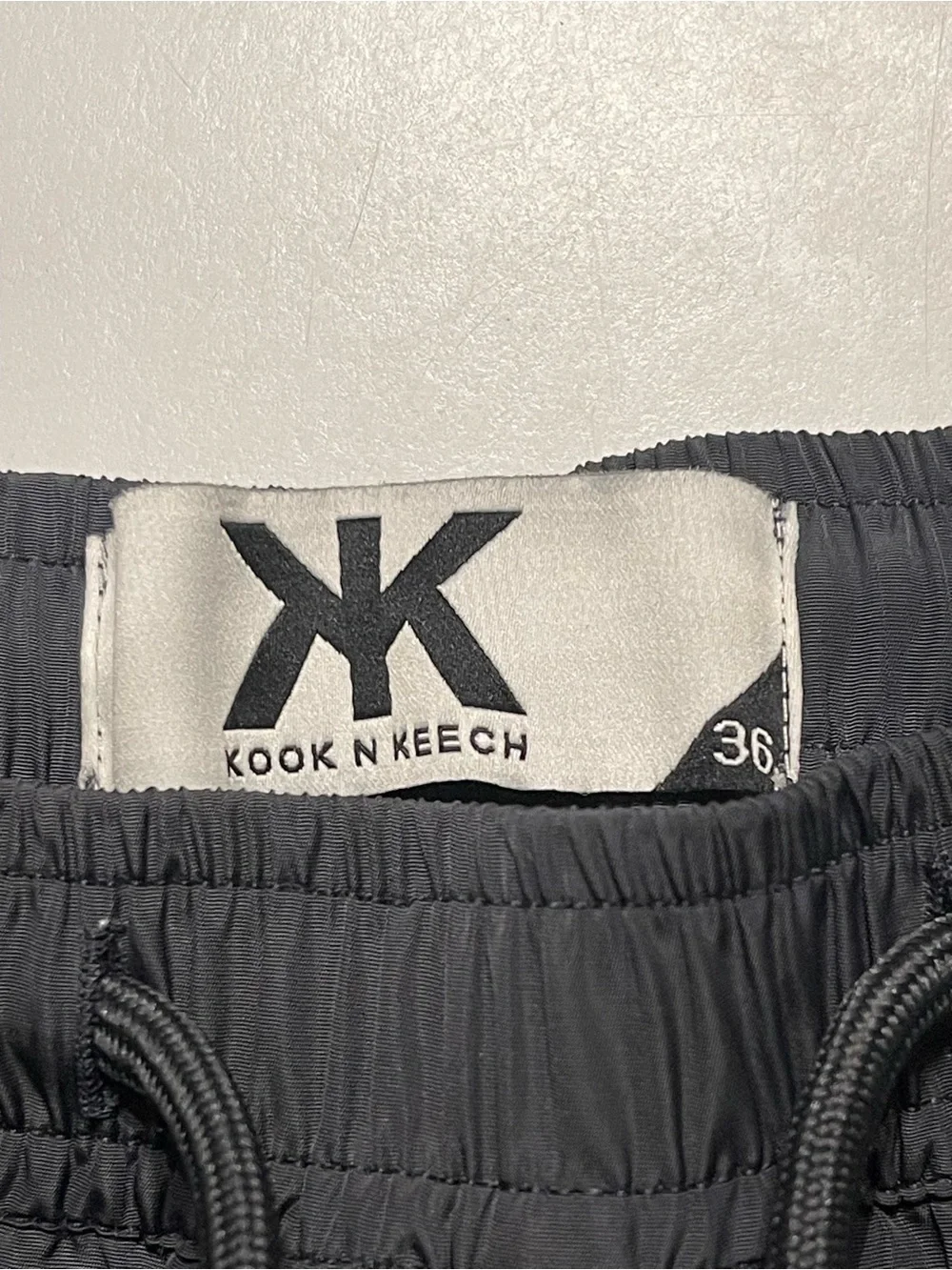 Kook N Keech Mens 36 Dark Gray Wind Suit Track Pants Elastic Jogger Active